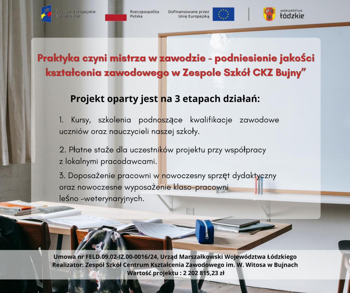 Plakat przygotowany przez realizatora projektu