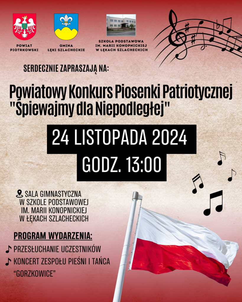 Plakat z biało czerwoną flagą, treści są zawarte w artykule poniżej