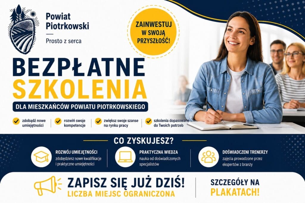 Bezpłatne szkolenia dla mieszkańców Powiatu